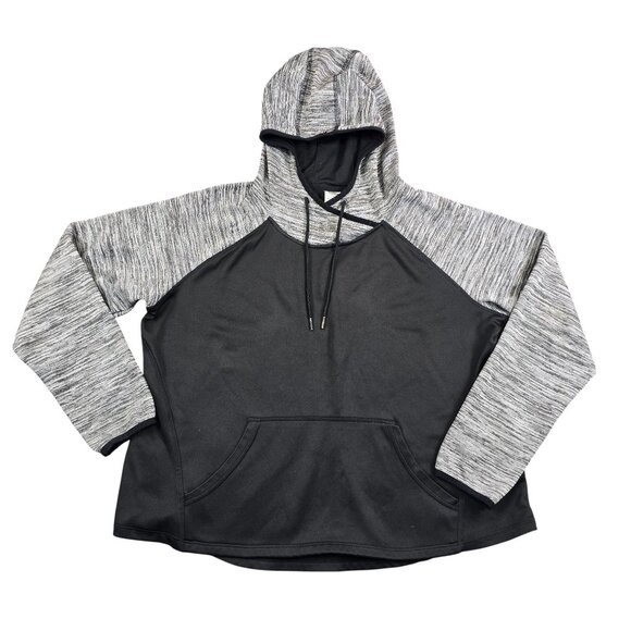 Athletic Works Hoodie Womens XL Black Gray Thumbhole Loungewear Cozy Fit - Picture 8 of 8